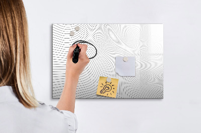 Magnetic writing board with marker Lines abstraction