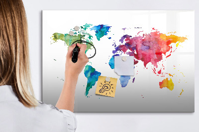 Magnetic drawing board Watercolor world map