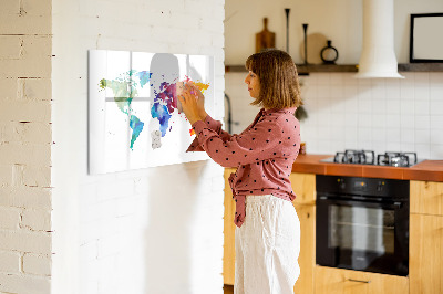 Magnetic drawing board Watercolor map of the world