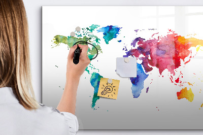 Magnetic drawing board Watercolor map of the world