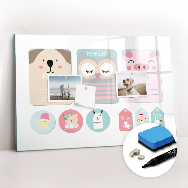 Magnetic erase board Happy animals