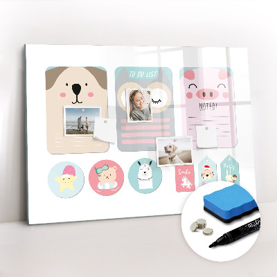 Magnetic erase board Happy animals
