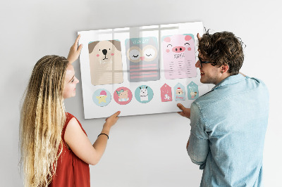 Magnetic erase board Happy animals