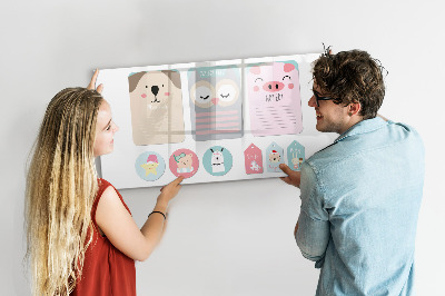 Magnetic erase board Happy animals