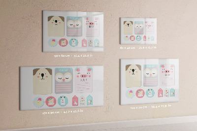 Magnetic erase board Happy animals