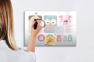 Magnetic erase board Happy animals