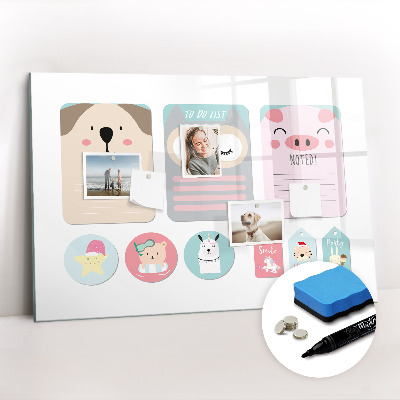 Magnetic erase board Happy animals