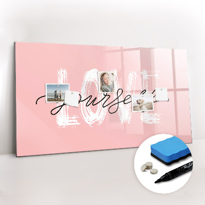 Magnetic writing board Love yourself lettering