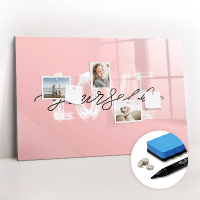 Magnetic writing board Love yourself lettering