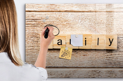 Magnetic writing board The inscription family
