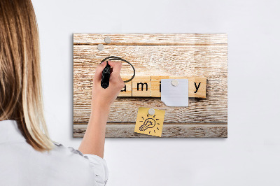 Magnetic writing board The inscription family