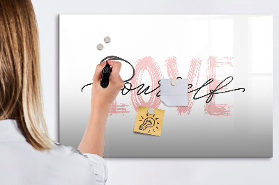 Magnetic drawing board Love yourself inscription