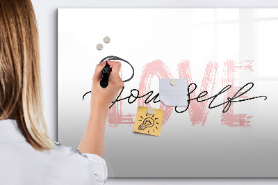 Magnetic drawing board Love yourself inscription