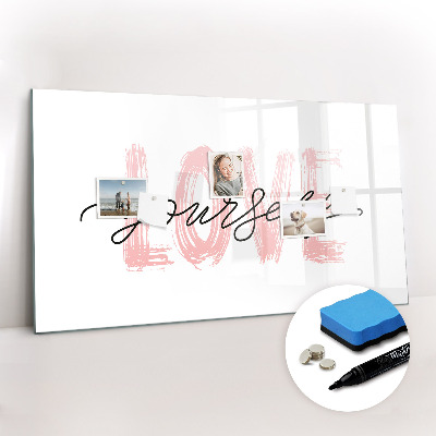 Magnetic drawing board Love yourself inscription