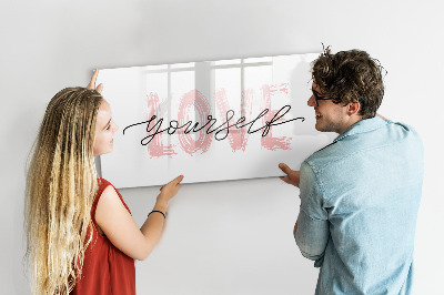 Magnetic drawing board Love yourself inscription