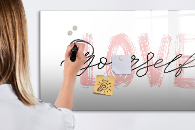 Magnetic drawing board Love yourself inscription