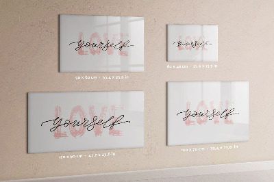 Magnetic drawing board Love yourself inscription
