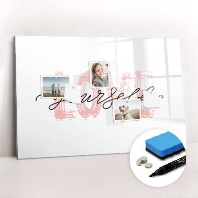 Magnetic drawing board Love yourself inscription