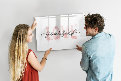 Magnetic drawing board Love yourself inscription