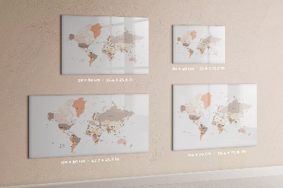 Magnetic erase board World map