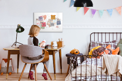 Magnetic drawing board World map