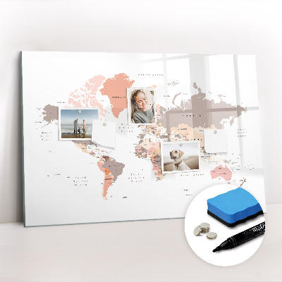 Magnetic drawing board World map