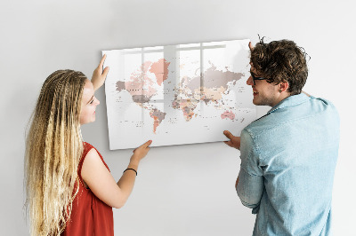 Magnetic drawing board World map