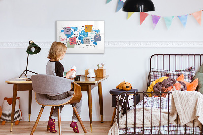 Magnetic drawing board Blue earth map