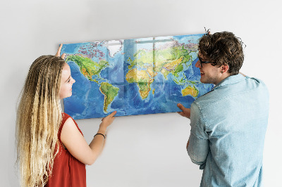 Magnetic writing board World map