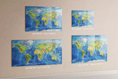 Magnetic writing board World map