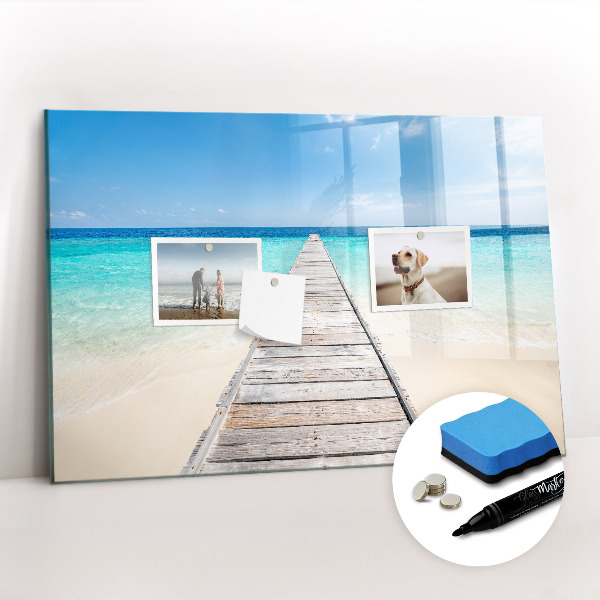 Magnetic erase board Tropical island
