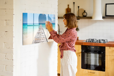 Magnetic erase board Tropical island