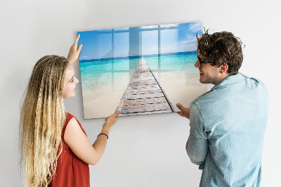 Magnetic erase board Tropical island
