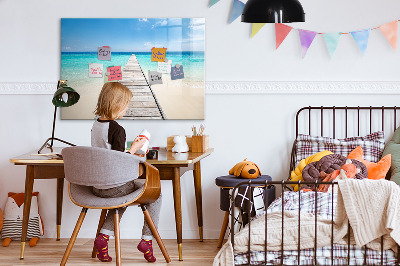 Magnetic erase board Tropical island