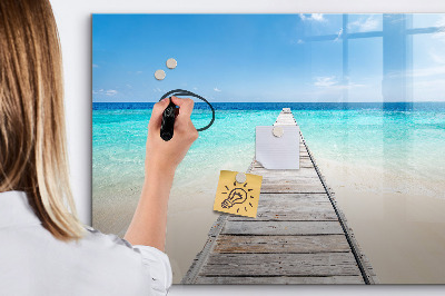 Magnetic erase board Tropical island