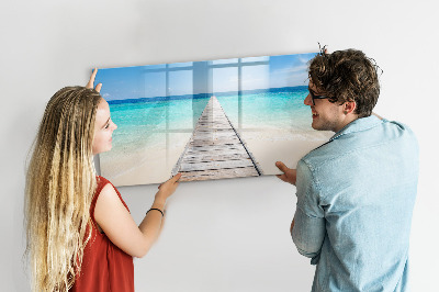Magnetic erase board Tropical island
