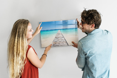 Magnetic erase board Tropical island