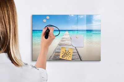 Magnetic erase board Tropical island
