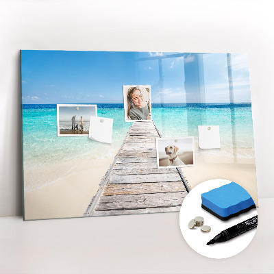 Magnetic erase board Tropical island