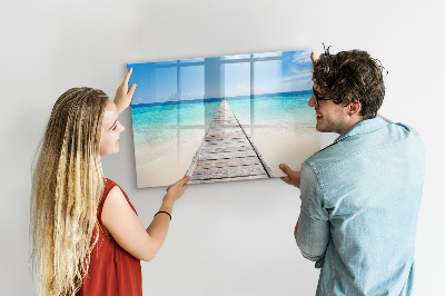 Magnetic erase board Tropical island