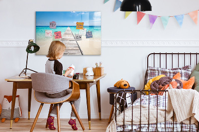 Magnetic erase board Tropical island