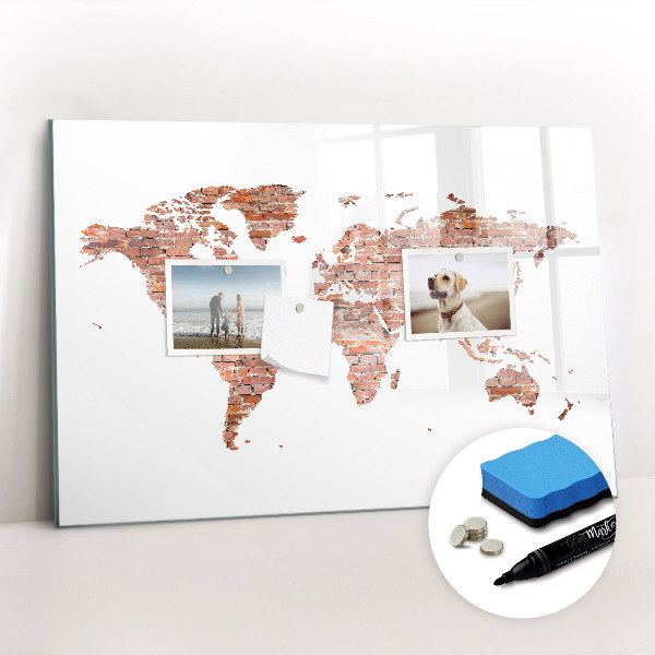 Magnetic erase board Old brick map