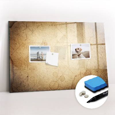 Magnetic erase board Old world map