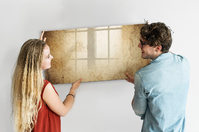 Magnetic erase board Old world map