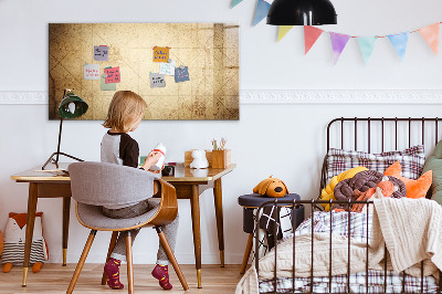 Magnetic writing board Old world map