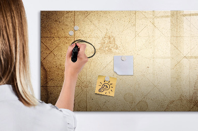 Magnetic erase board Old world map