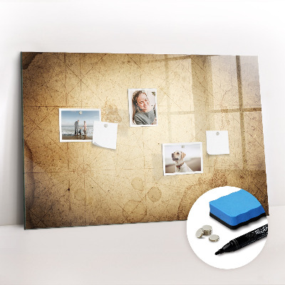 Magnetic erase board Old world map
