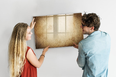 Magnetic writing board Old world map