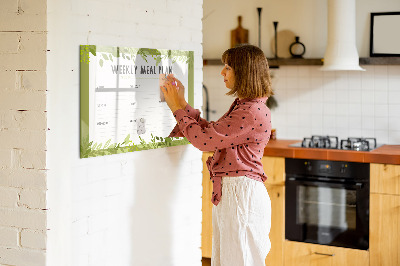 Magnetic board with marker Weekly Menu