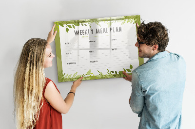 Magnetic writing board Weekly menu